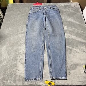 VINTAGE Levis 950 Jeans Womens 7 Med Relaxed‎ Fit Taper Leg Denim Orange Tab